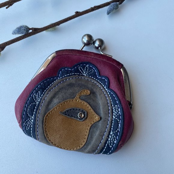 Fossil Handbags - Fossil Owl Leather Patch Work Coin Purse Tiny Bag